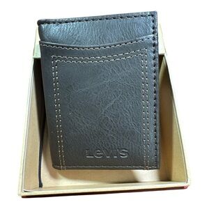 Levi's Dark Brown Leather Front Pocket Wallet